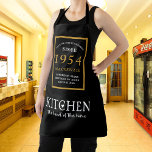 Tablier 70e anniversaire 1954 Nom Elegant Black Gold Chic<br><div class="desc">Elégant Black & Gold Chic Apron - 70th Birthday 1954 Nom Cuisine personnalisée & BBQ Essentials. Célébrez un anniversaire fabuleux avec style et praticité! Cet élégant tablier Black & Gold Chic, personnalisé pour ceux nés en 1954, est l'accessoire parfait pour les passionnés de cuisine de votre vie. Son design accrocheur,...</div>