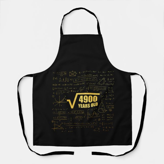 Tablier 70e anniversaire racine Carré de 4900 70ans maths (Recto)