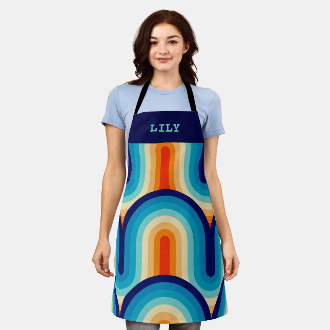 Tablier 70s Rainbow Curves (Porté)
