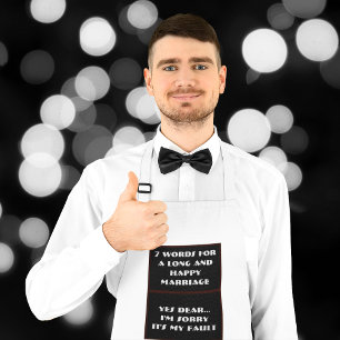 Tablier 7 Mots À Un Mariage Long Et Heureux - Apron