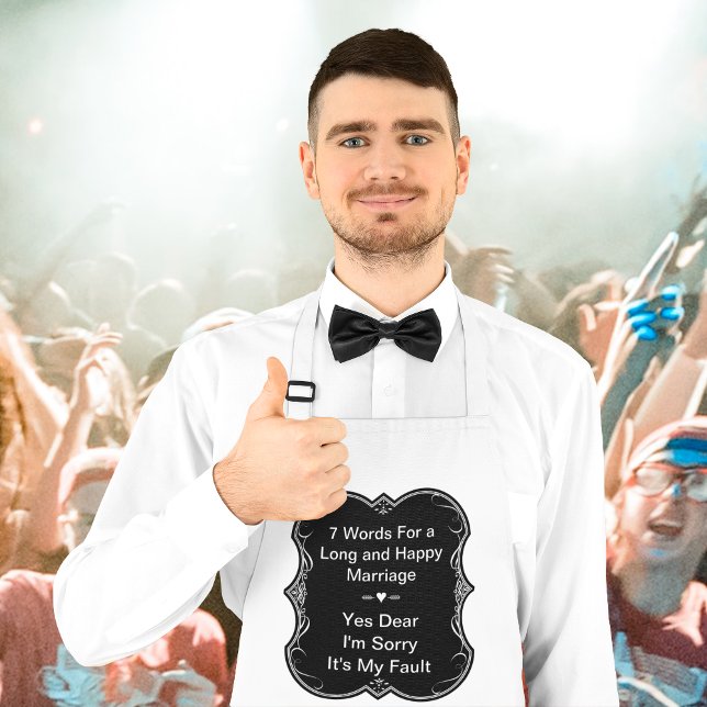 Tablier 7 Mots pour un mariage long et heureux (Créateur téléchargé)