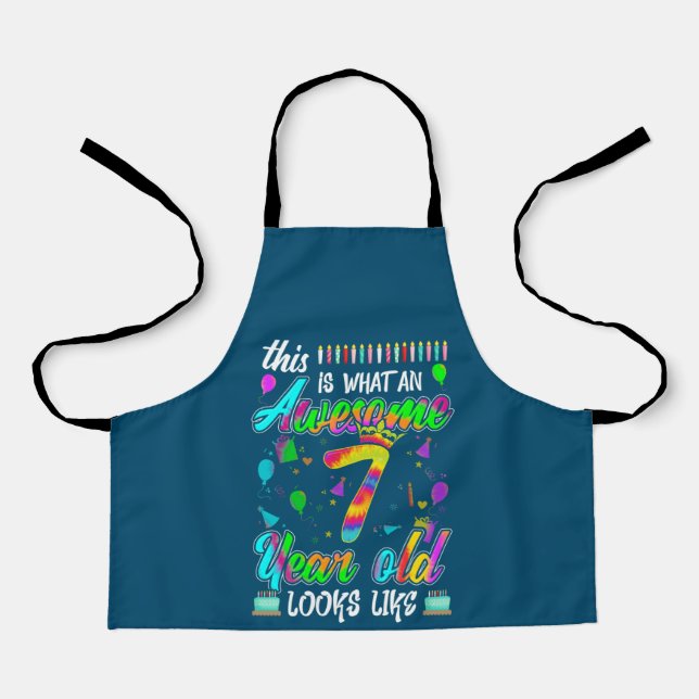 Tablier 7e anniversaire Awesome 7 ans Il ressemble (Recto)