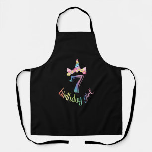 Tablier 7e Unicorn t-shirt fille anniversaire 7 ans partie