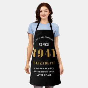 Tablier 80e anniversaire Né 1941 Black Gold Lady's