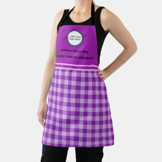 Tablier à carreaux Buffalo violet avec logo d'entr (Insitu)