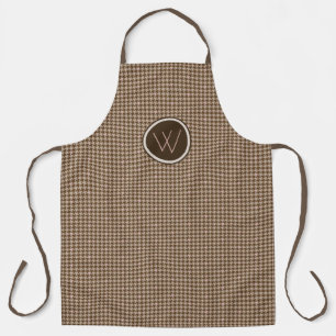 Tablier à carreaux marron avec accent or rose