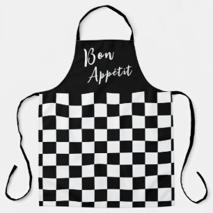 Tablier à damier noir et blanc