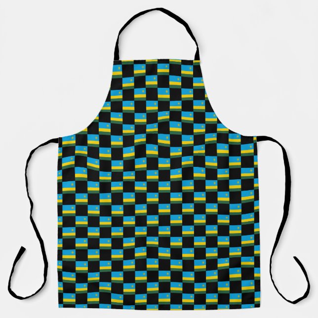 Tablier à damiers Motif du drapeau rwandais (Recto)