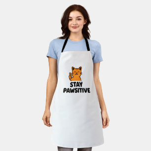 Tablier à impression intégrale avec un chat mignon