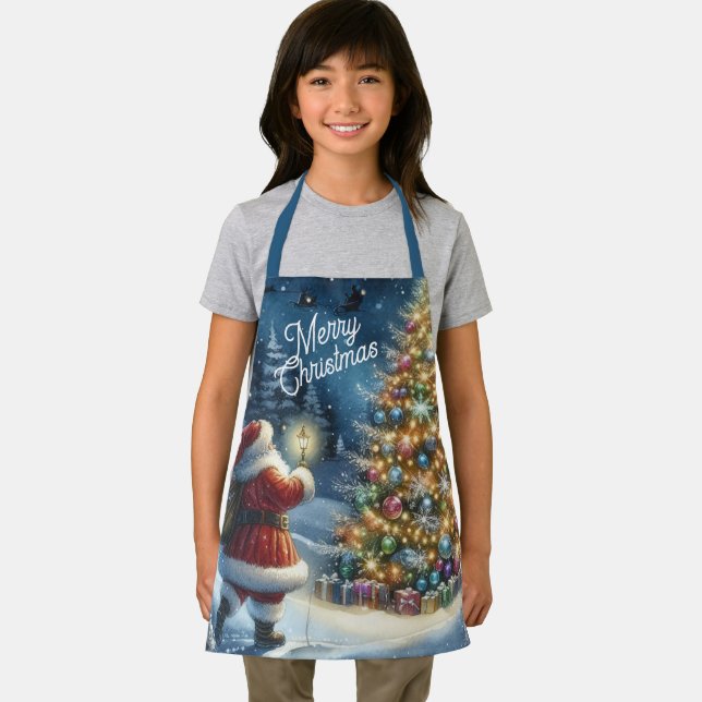 Tablier à impression totale Joyeux Noël Père Noël (Insitu)