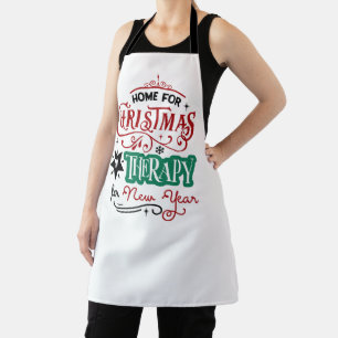 Tablier À la maison pour Noël et en thérapie Drôle et sa
