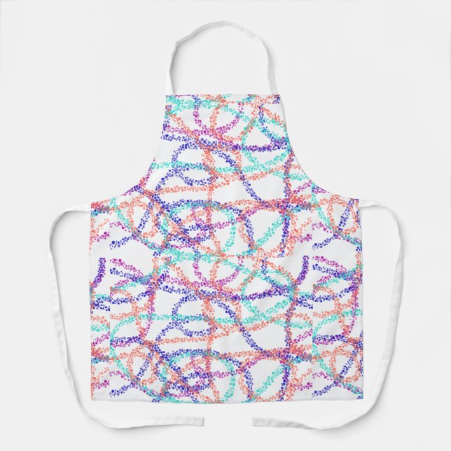 Tablier à motif coloré moyen pour enfants, impress (Recto)