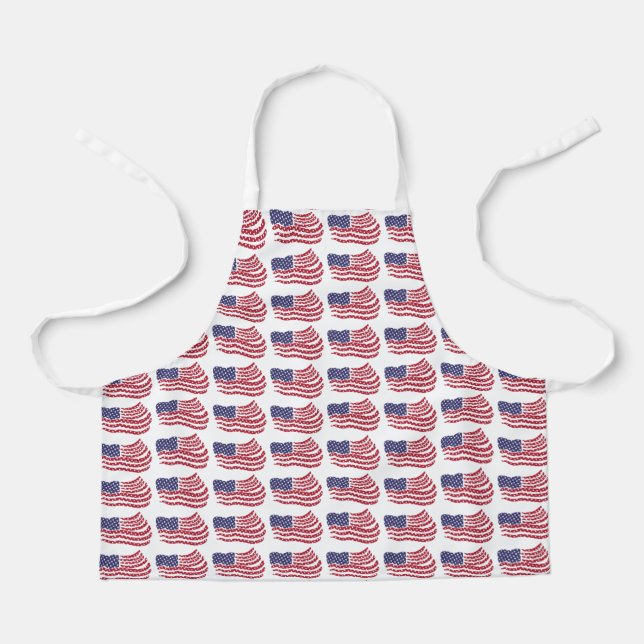 Tablier à motif de drapeau rouge blanc bleu (Recto)