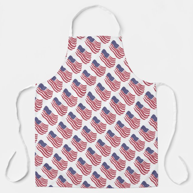 Tablier à motif de drapeau rouge blanc bleu (Recto)