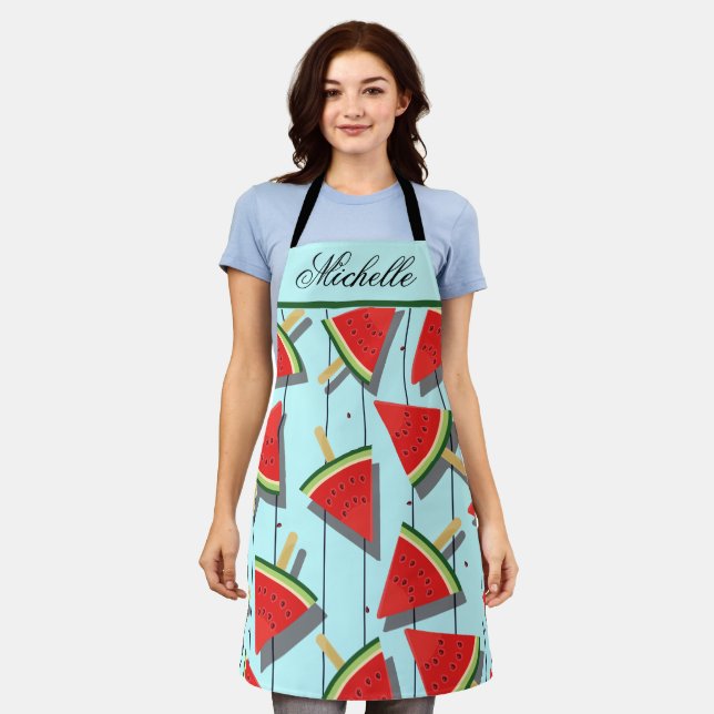 Tablier à motif de sucette glacée à la pastèque -  (Porté)