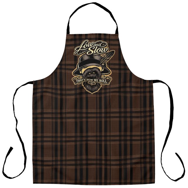 Tablier à motif flanelle de style lowrider Low and (Low and Slow Lowrider Style Flannel print Apron)