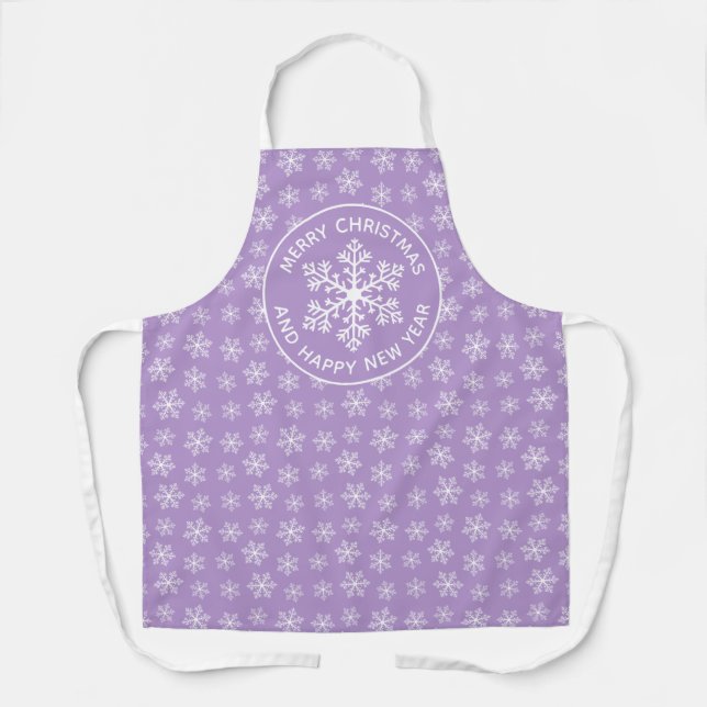 Tablier à motif flocon de neige violet (Recto)