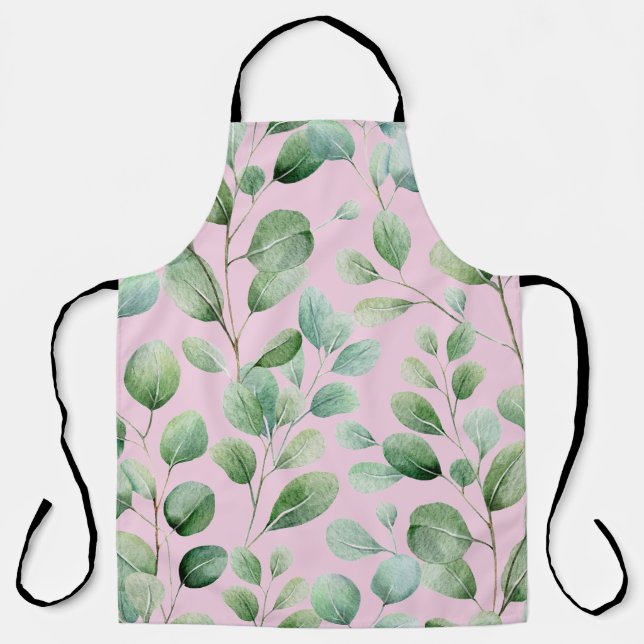 Tablier à motif moderne de feuilles à l'aquarelle (Recto)