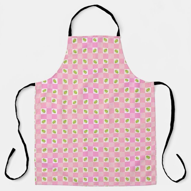 Tablier à motif rose rétro Olive Me Loves Olive Yo (Recto)