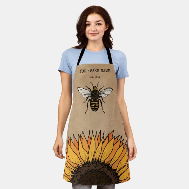 Tablier Abeille Apiariste Ferme d'abeilles Honeycomb T (Porté)