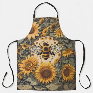 Tablier Abeille vintage et tournesol