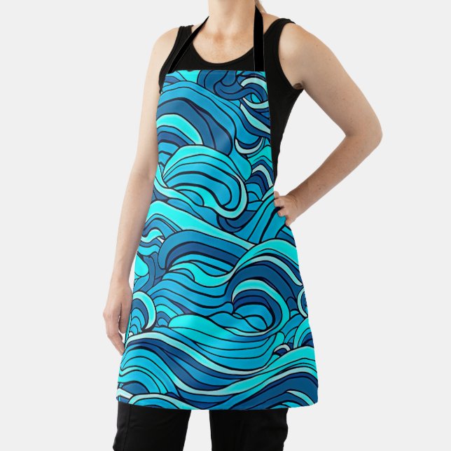 Tablier Abstract Blue Turquoise Ocean Water Waves | (Insitu)