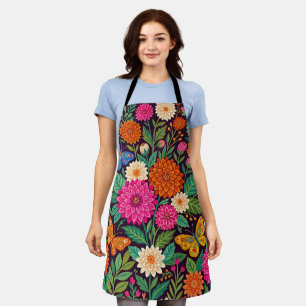 Tablier abstrait aux papillons de Dahlia scandinav