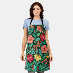 Tablier abstrait aux papillons d'hibiscus scandina
