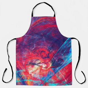 Tablier Abstrait beau rouge et bleu clair dossier de coule