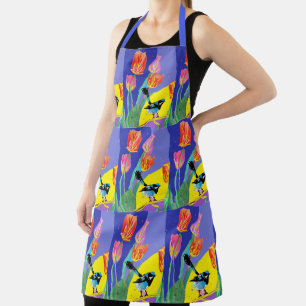 Tablier Abstrait Blue Wren Australian Bird Bird Apron