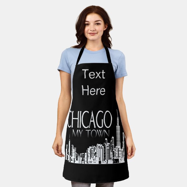 Tablier Abstrait Chicago Design ajouter du texte, Apron (Porté)