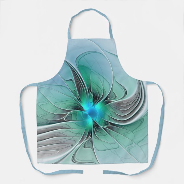 Tablier Abstrait De Bleu, Art Fractal Moderne (Recto)