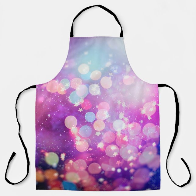 Tablier Abstrait flou de shi brillant bleu et argent (Recto)