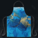 Tablier Abstrait fragment bleu et or du backgr coloré<br><div class="desc">Abstrait fragment bleu et or d'arrière - plan coloré,  papier peint. Mélange de peintures acryliques. Art moderne. Texture de marbre. L'encre d'alcool est translucide. Alcool Abstrait fluide d'art contemporain.</div>