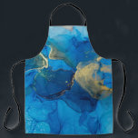 Tablier Abstrait fragment bleu et or du backgr coloré<br><div class="desc">Abstrait fragment bleu et or d'arrière - plan coloré,  papier peint. Mélange de peintures acryliques. Art moderne. Texture de marbre. L'encre d'alcool est translucide. Alcool Abstrait fluide d'art contemporain.</div>