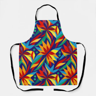 Tablier Abstrait Géométrique Tropical Multicolore Vibrant