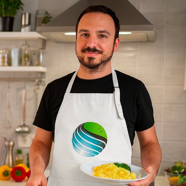 Tablier Abstrait Green and Blue Globe Modern Earth (Créateur téléchargé)