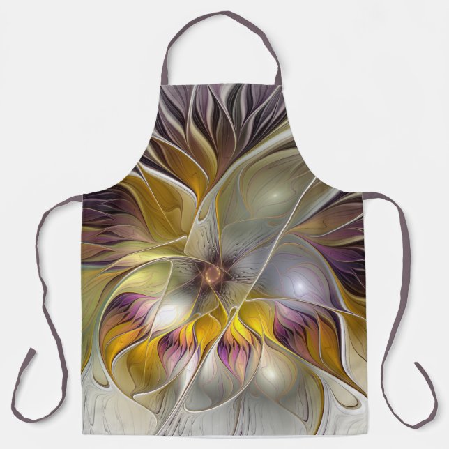 Tablier Abstrait Imaginaire coloré Fleur moderne Fractal (Recto)