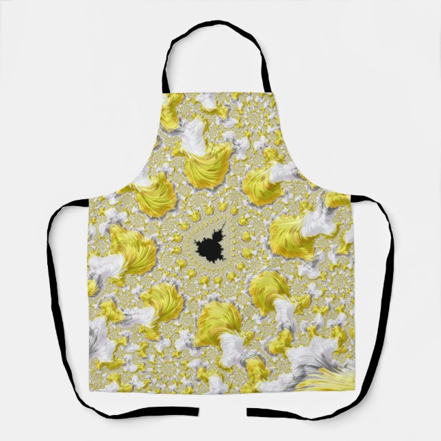 Tablier Abstrait jaune doré symétrique fractal (Recto)