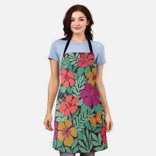 Tablier Abstrait Matisse Hibiscus Papillons