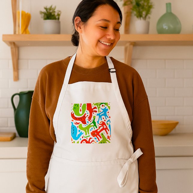 Tablier Abstrait Motif de chat Whimsical moderne animal de (Créateur téléchargé)