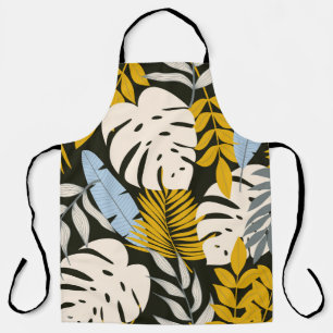 Tablier Abstrait motif sans faille avec des feuilles tropi
