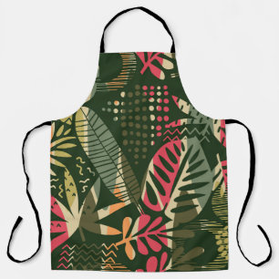Tablier Abstrait motif sans faille avec des feuilles tropi