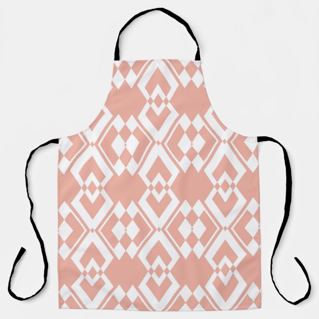 Tablier Abstrait motif sans soudure de couleur rose fleur  (Recto)