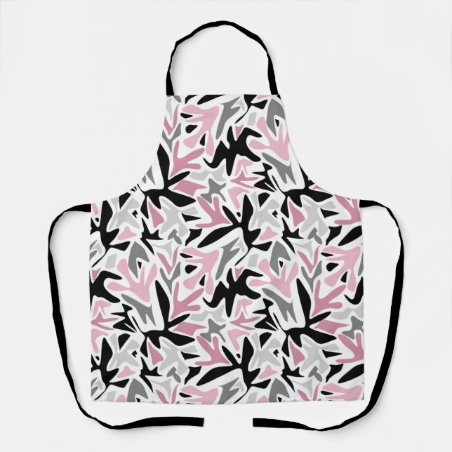 Tablier Abstrait, Noir et Rose, Jeune, Throw Pill moderne (Recto)