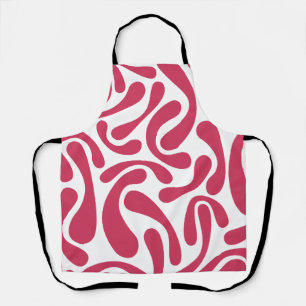 Tablier Abstrait rose et blanc minimaliste