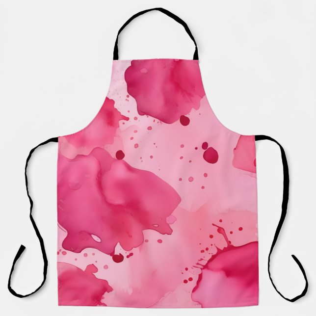 Tablier Abstrait rose sur rose (Recto)