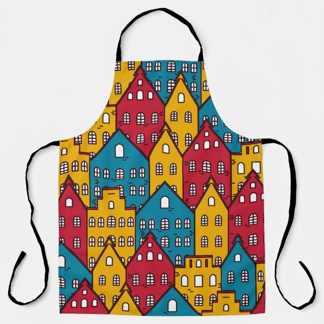 Tablier Abstrait urbain : motif urbain vintage (Recto)