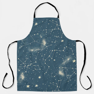 Tablier Académie Sombre Constellation de la Lune en Navy e