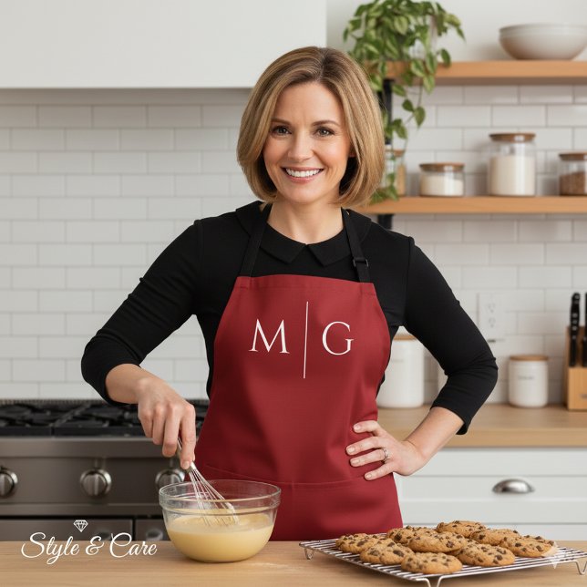 Tablier Accent de monogramme personnalisé élégant pour un  (Stylish Custom Monogram Accent For Everyday Use Apron)